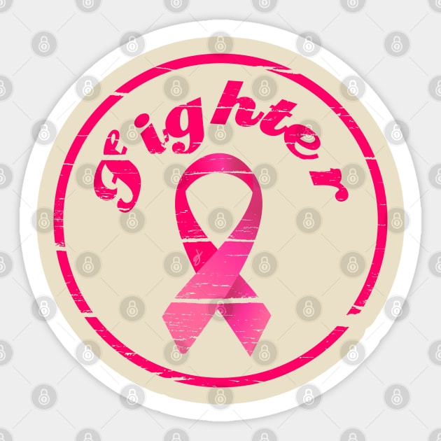 Breast Cancer Fighter Sticker by Renegade Rags